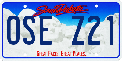 SD license plate 0SEZ21