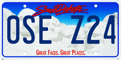 SD license plate 0SEZ24