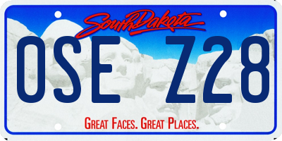 SD license plate 0SEZ28
