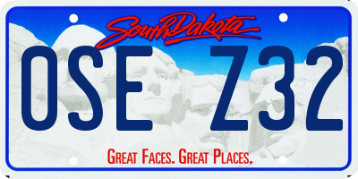 SD license plate 0SEZ32