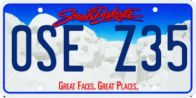 SD license plate 0SEZ35