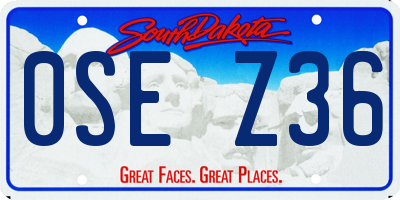 SD license plate 0SEZ36