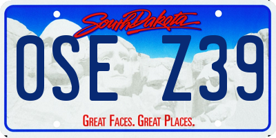 SD license plate 0SEZ39
