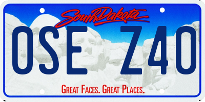 SD license plate 0SEZ40