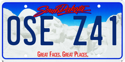 SD license plate 0SEZ41