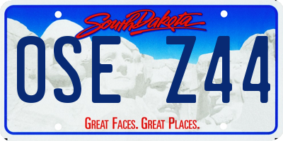 SD license plate 0SEZ44