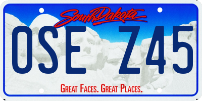 SD license plate 0SEZ45