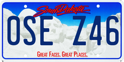 SD license plate 0SEZ46