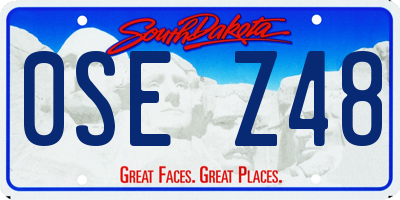 SD license plate 0SEZ48
