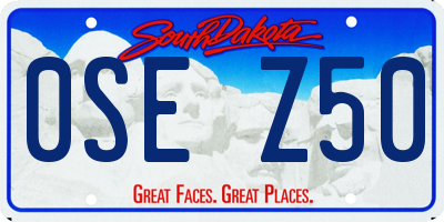 SD license plate 0SEZ50