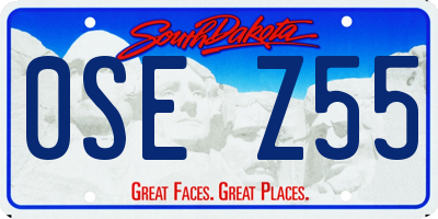 SD license plate 0SEZ55