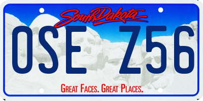 SD license plate 0SEZ56