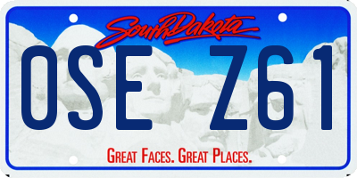 SD license plate 0SEZ61