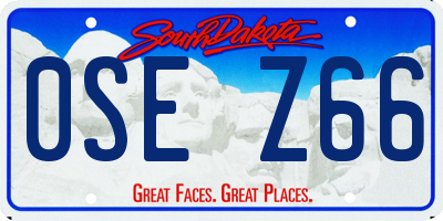 SD license plate 0SEZ66