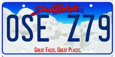 SD license plate 0SEZ79
