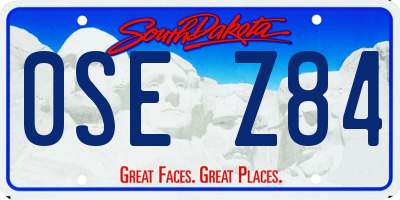 SD license plate 0SEZ84