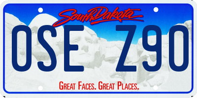 SD license plate 0SEZ90