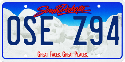 SD license plate 0SEZ94