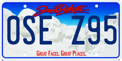 SD license plate 0SEZ95