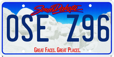 SD license plate 0SEZ96