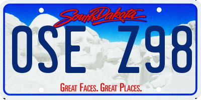 SD license plate 0SEZ98