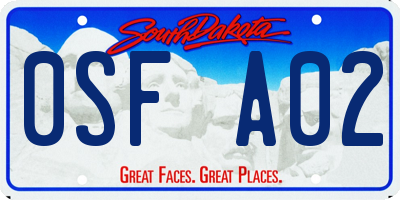 SD license plate 0SFA02