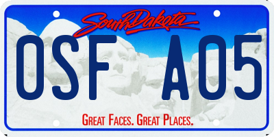 SD license plate 0SFA05
