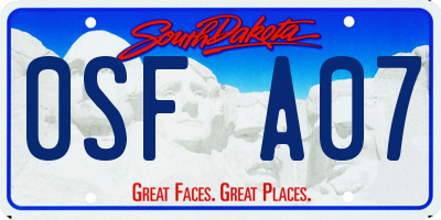 SD license plate 0SFA07