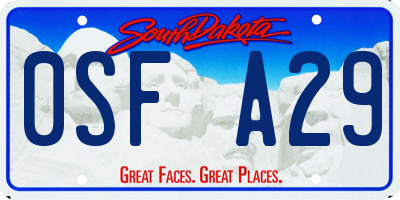 SD license plate 0SFA29