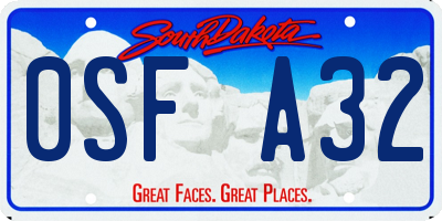 SD license plate 0SFA32