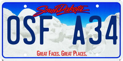 SD license plate 0SFA34