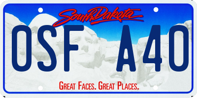 SD license plate 0SFA40