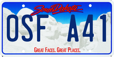 SD license plate 0SFA41