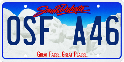 SD license plate 0SFA46
