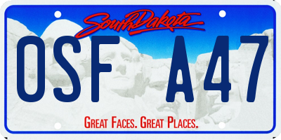 SD license plate 0SFA47