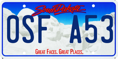 SD license plate 0SFA53