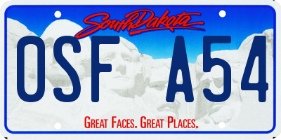 SD license plate 0SFA54