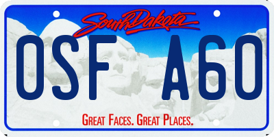 SD license plate 0SFA60