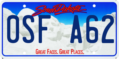 SD license plate 0SFA62