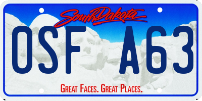 SD license plate 0SFA63