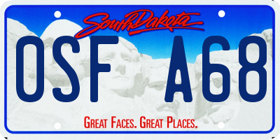 SD license plate 0SFA68