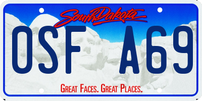 SD license plate 0SFA69