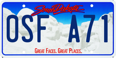 SD license plate 0SFA71