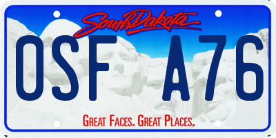 SD license plate 0SFA76