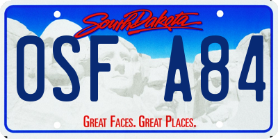 SD license plate 0SFA84