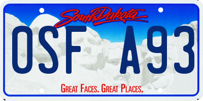 SD license plate 0SFA93