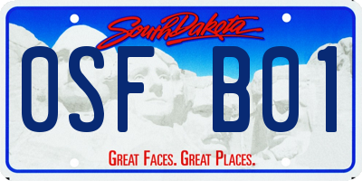 SD license plate 0SFB01