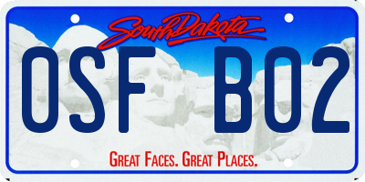 SD license plate 0SFB02