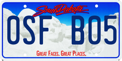 SD license plate 0SFB05