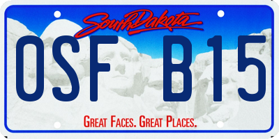 SD license plate 0SFB15
